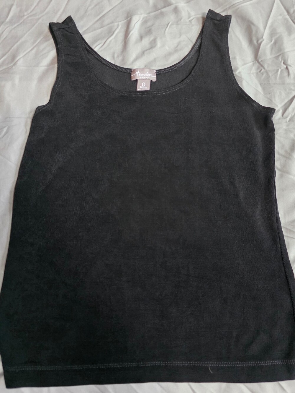 Travelers By Chico's Black Women's Scoop Neck Tank Top- Size 0 (Small)